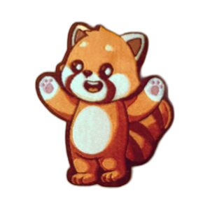 Curry the Red Panda embroidered iron-on patch