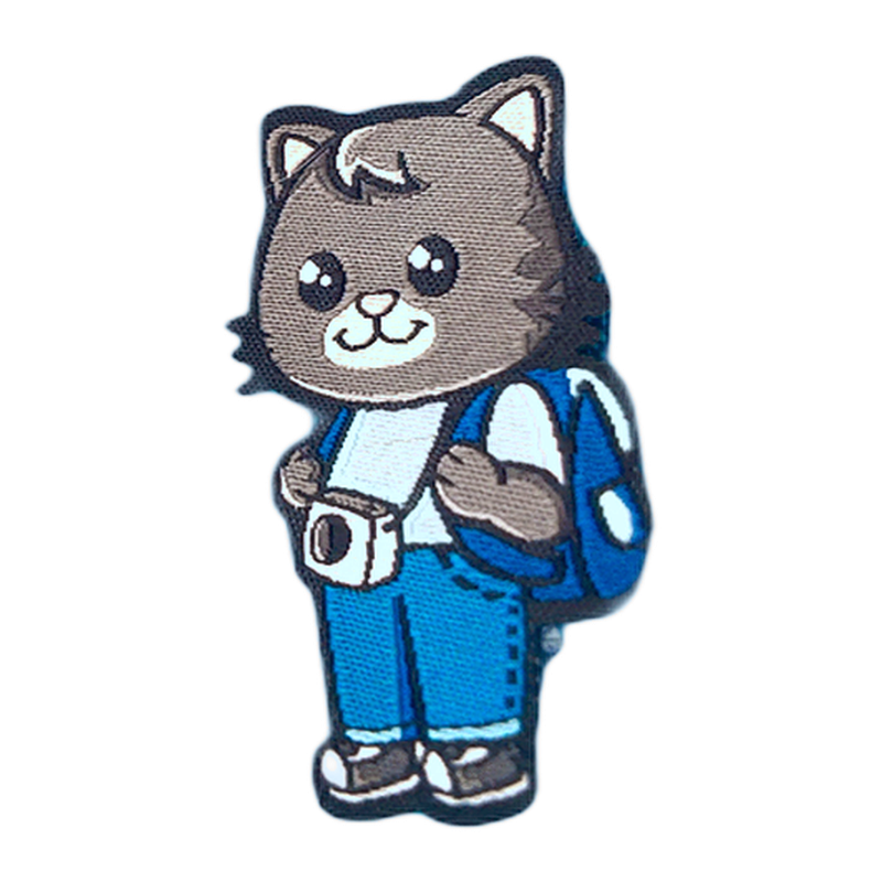 Skimble the Cat embroidered iron-on patch