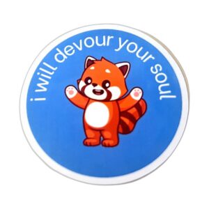 I Will Devour Your Soul funny dark humor cat sticker