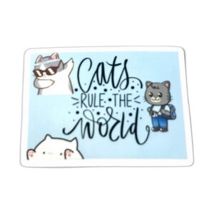 Cats Rule The World funny cat vinyl sticker