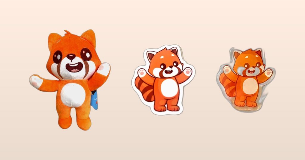 Best red panda gifts - plush toy, sticker, and keychain